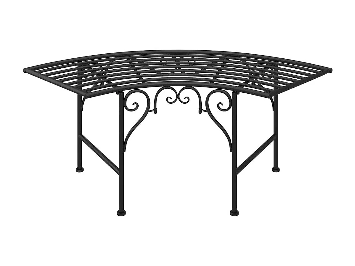 Banco de jardín de acero negro 113 cm