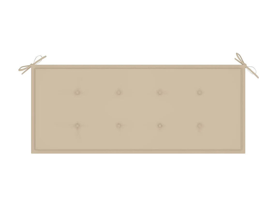 Banc Batavia avec coussin beige 120 cm Bois de teck massif