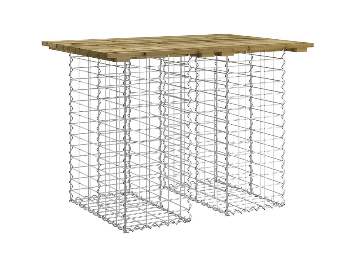 Banc de jardin design gabion 100x70x72 cm bois de pin imprégné