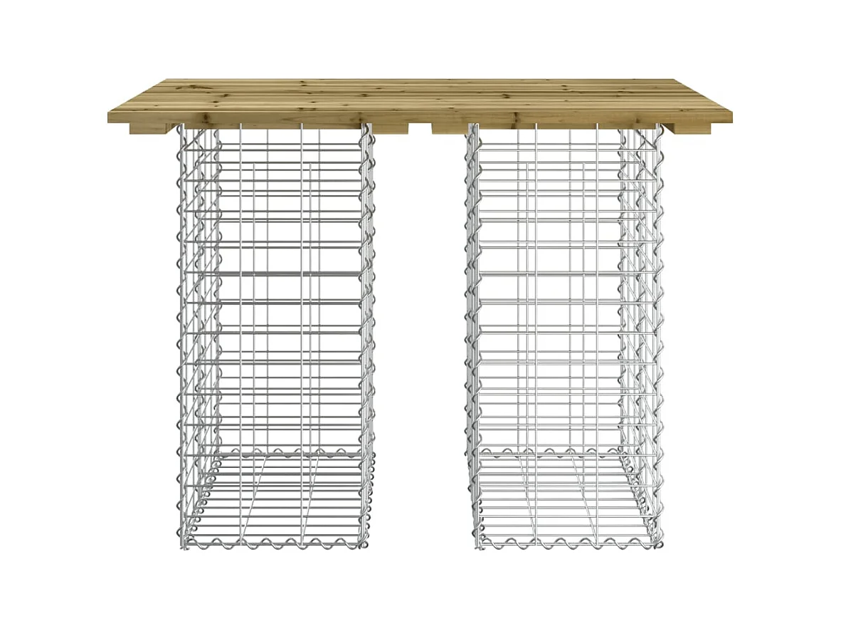 Banc de jardin design gabion 100x70x72 cm bois de pin imprégné