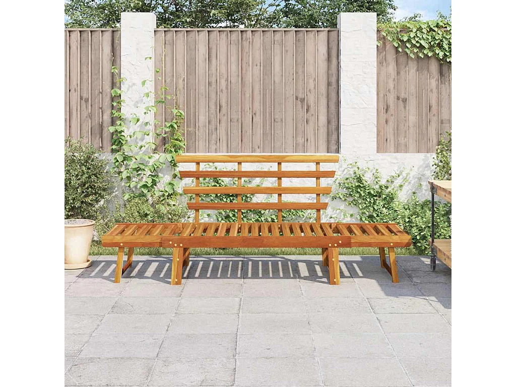 Banco de jardim 2-em-1 190 cm madeira de acácia maciça