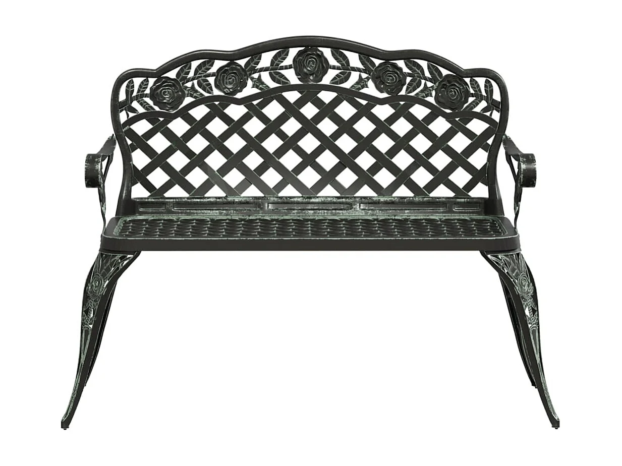 Banco de jardín de aluminio fundido verde 108 cm