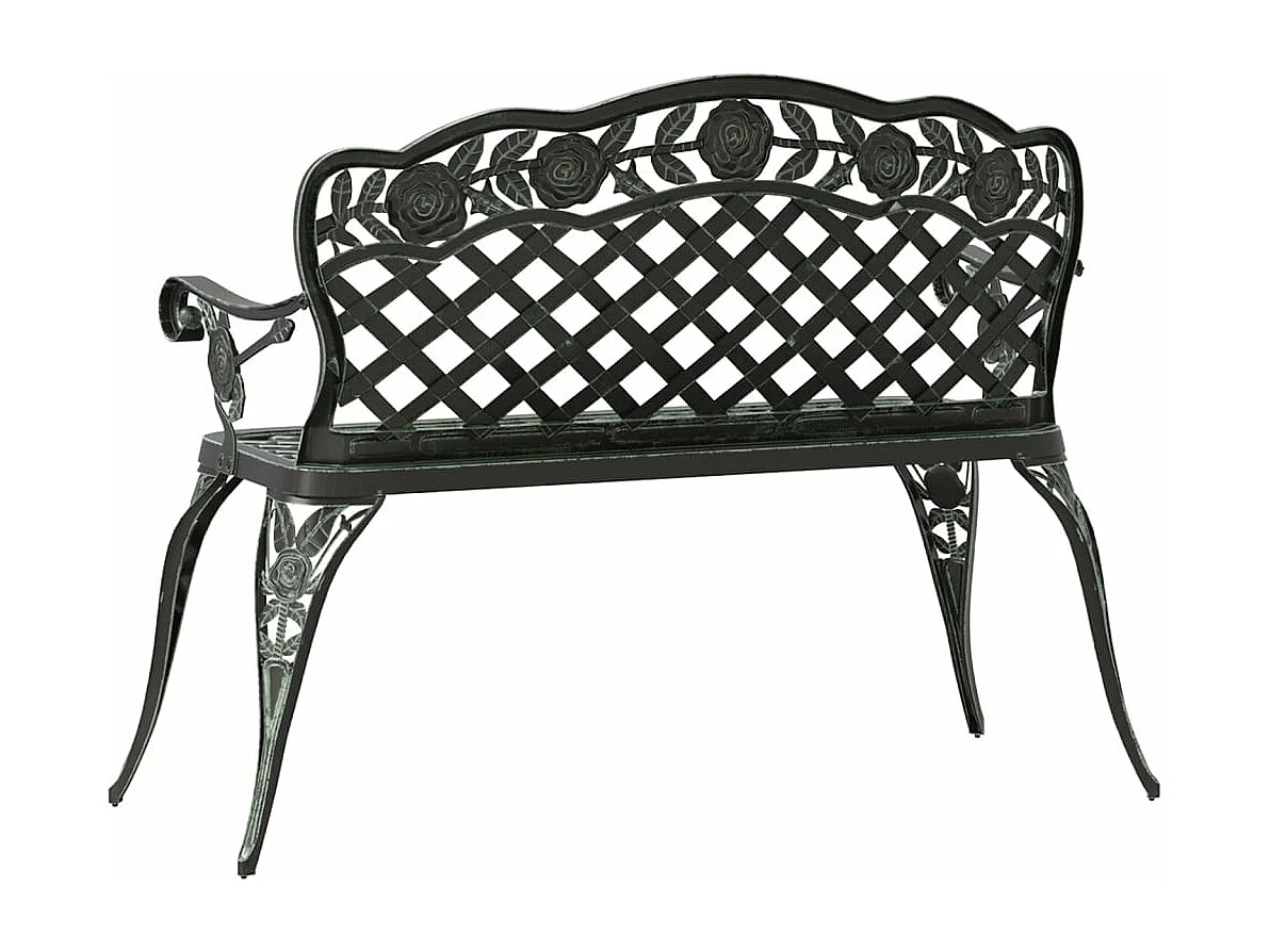 Banco de jardín de aluminio fundido verde 108 cm