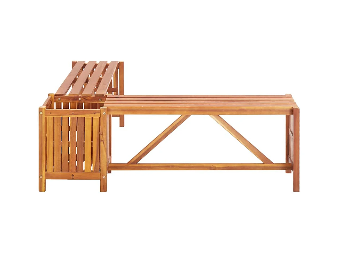 Banc de jardin et jardinière 117x117x40 cm Bois solide d'acacia
