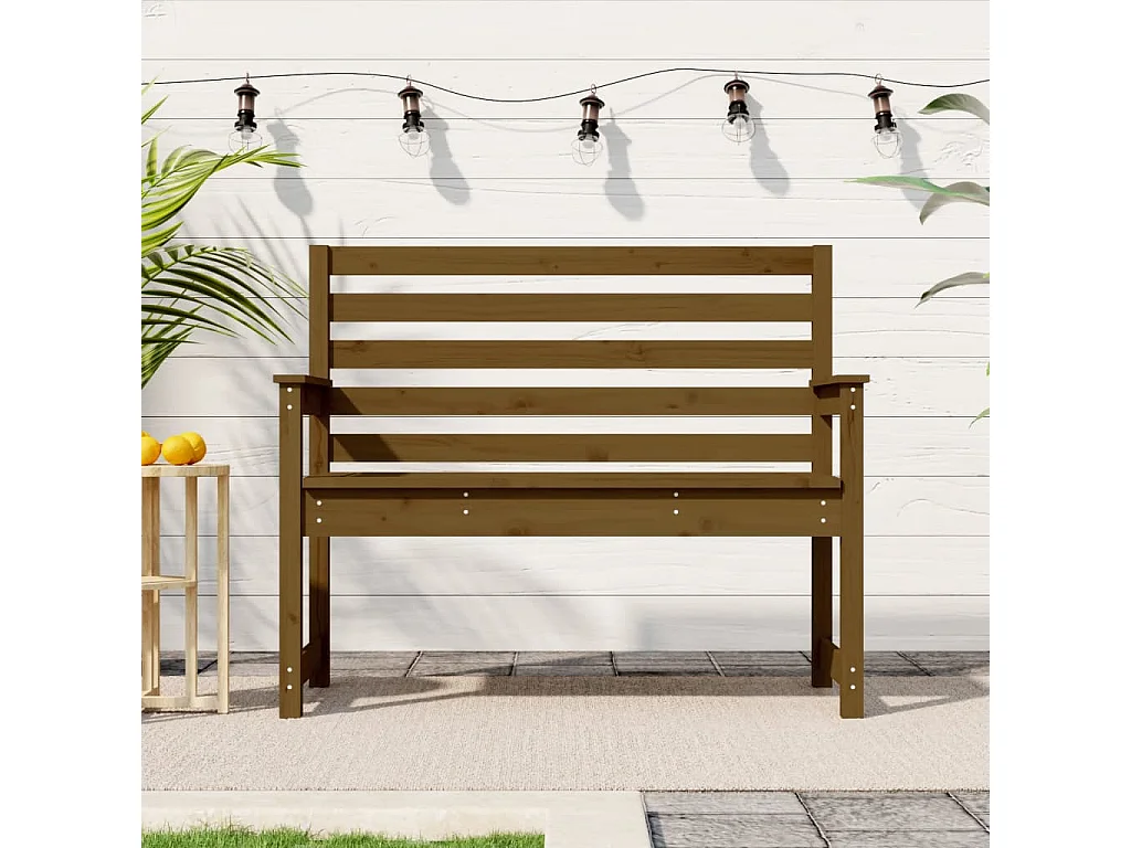 Banco de jardim 109x48x91,5 cm pinho maciço castanho-mel