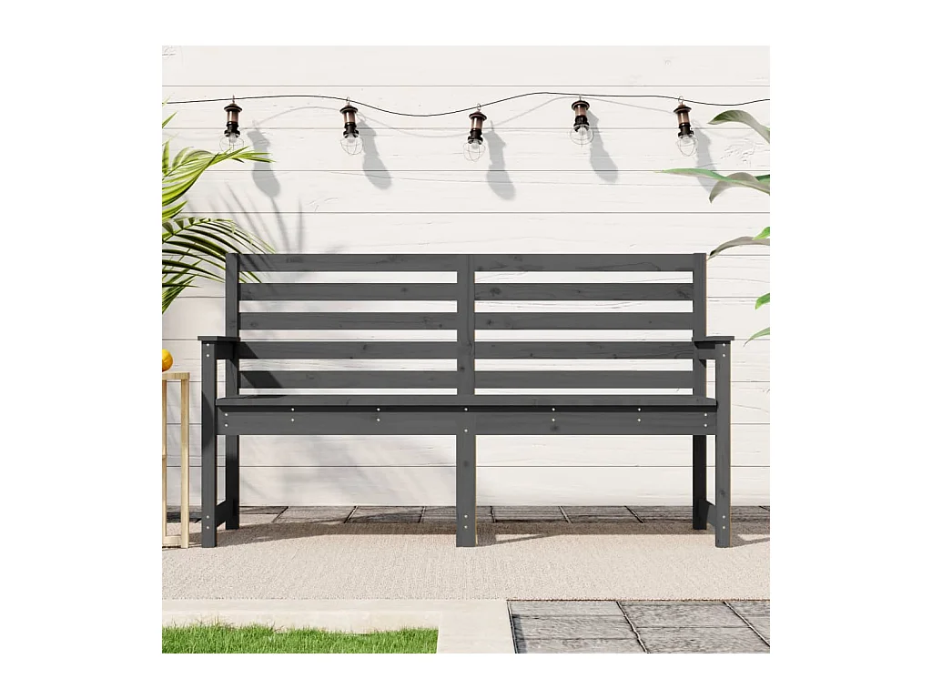 Banc de jardin gris 159,5x48x91,5 cm bois massif de pin