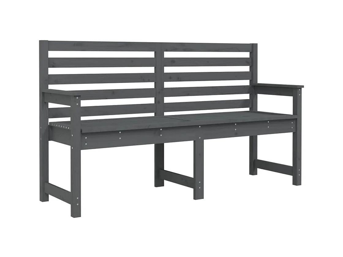 Banc de jardin gris 159,5x48x91,5 cm bois massif de pin
