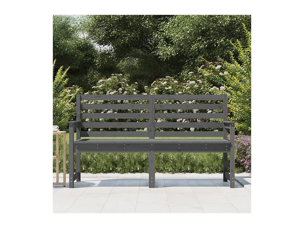 Banc de jardin gris 159,5x48x91,5 cm bois massif de pin