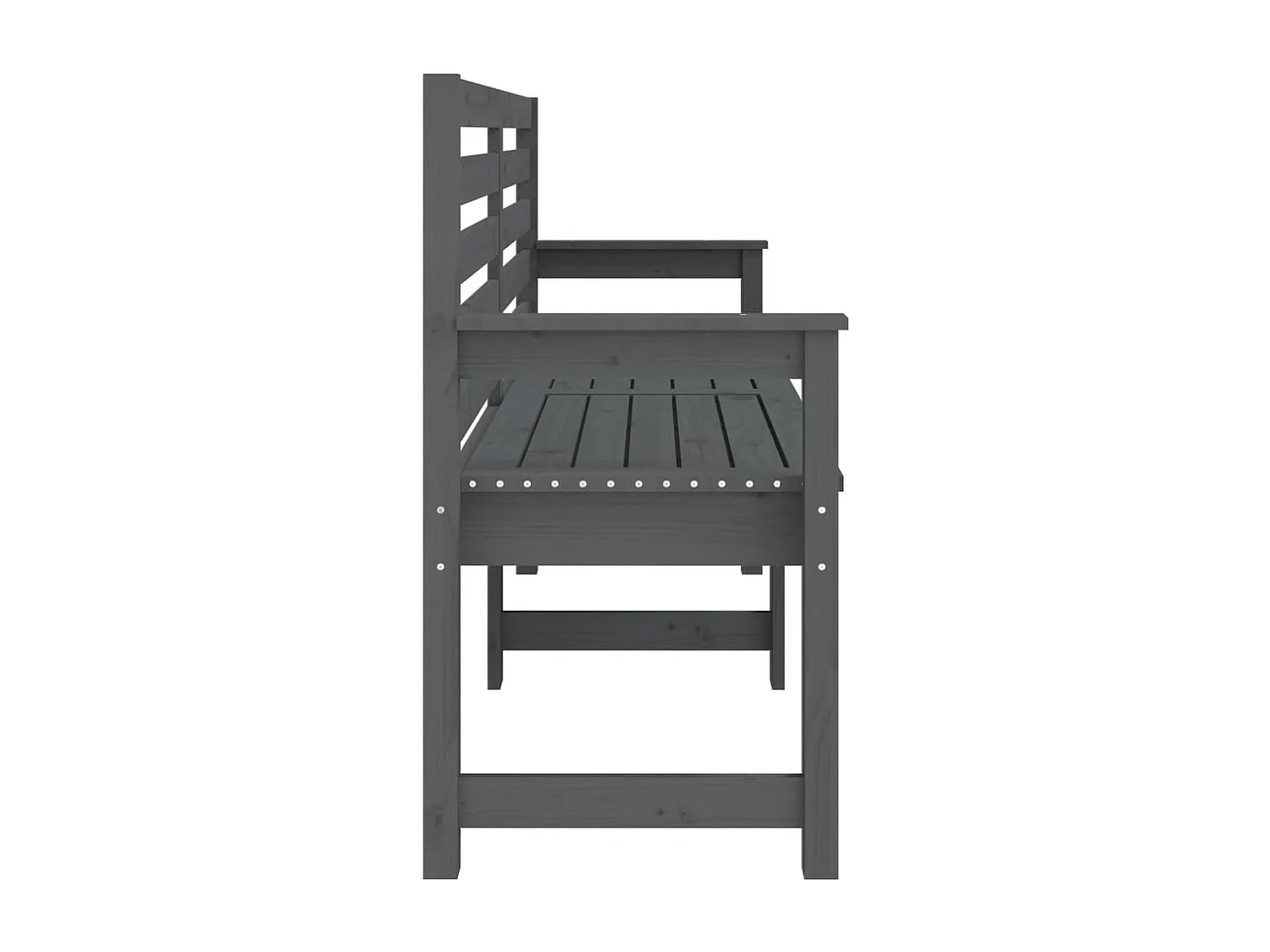 Banc de jardin gris 159,5x48x91,5 cm bois massif de pin