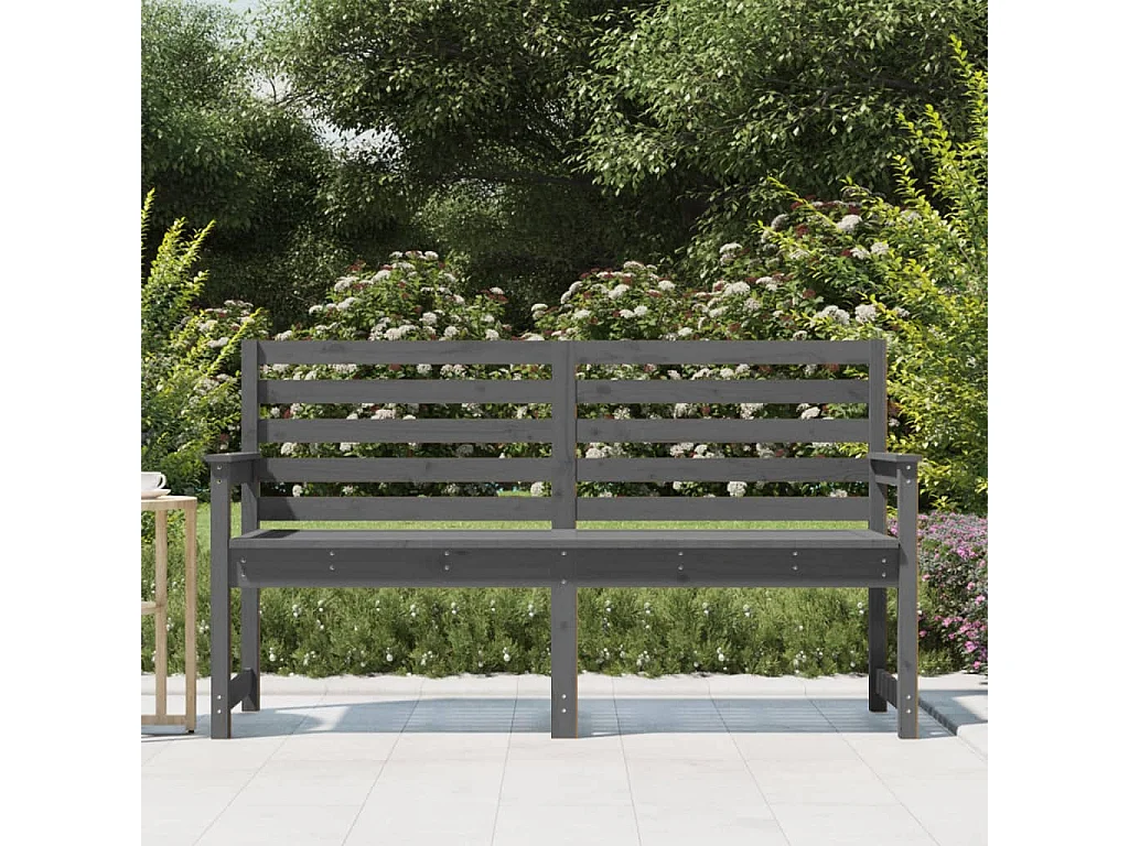 Banc de jardin gris 159,5x48x91,5 cm bois massif de pin