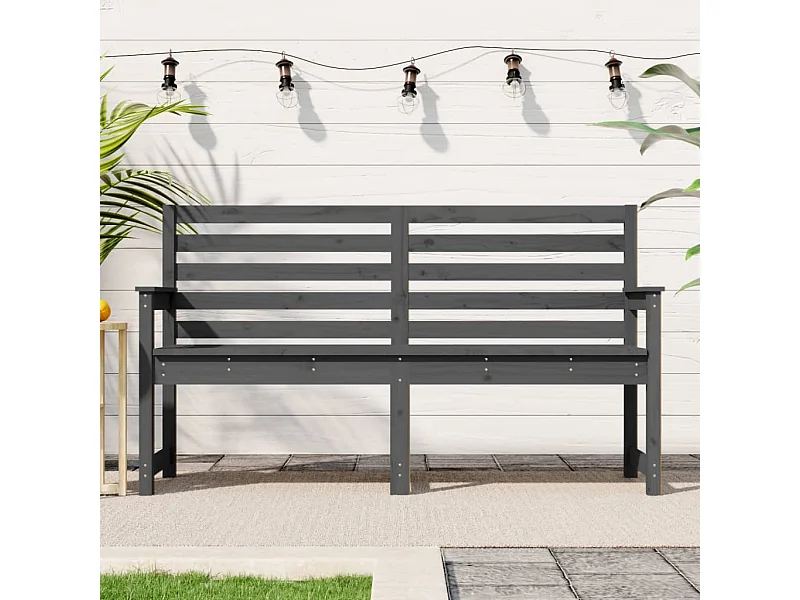 Banc de jardin gris 159,5x48x91,5 cm bois massif de pin