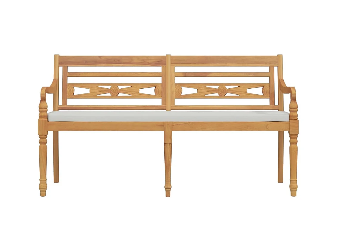 Banc Batavia avec coussin 150 cm Bois de teck massif