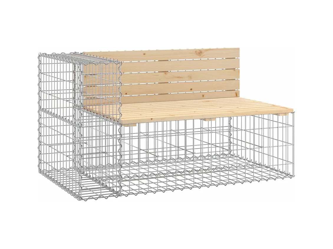 Banc de jardin design gabion 347x71x65,5 cm bois massif de pin