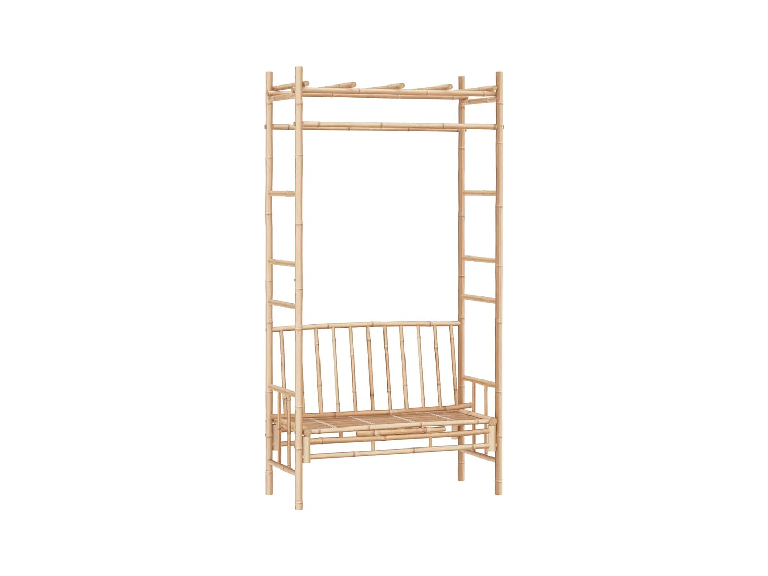Banc de jardin avec pergola 116 cm Bambou