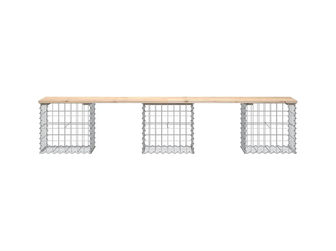 Banc de jardin design de gabion 203x44x42 cm bois massif de pin