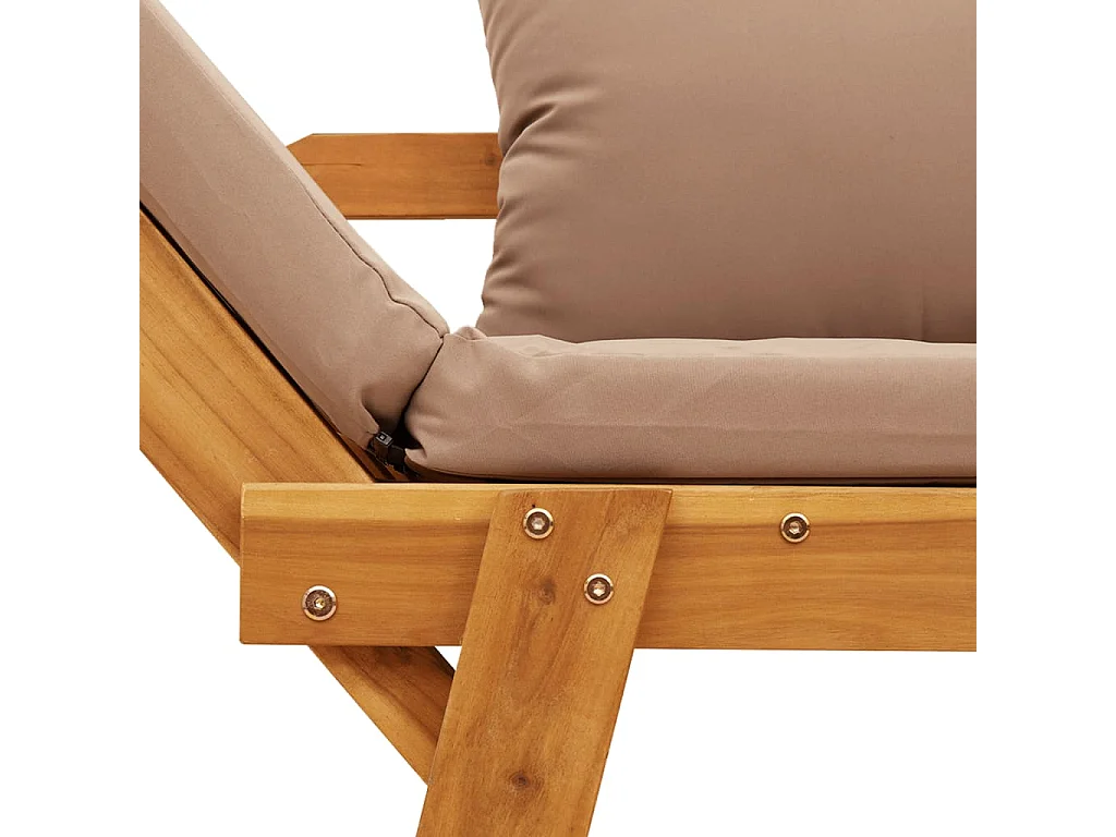 Banc de jardin avec coussins 2 en 1 bois d'acacia massif