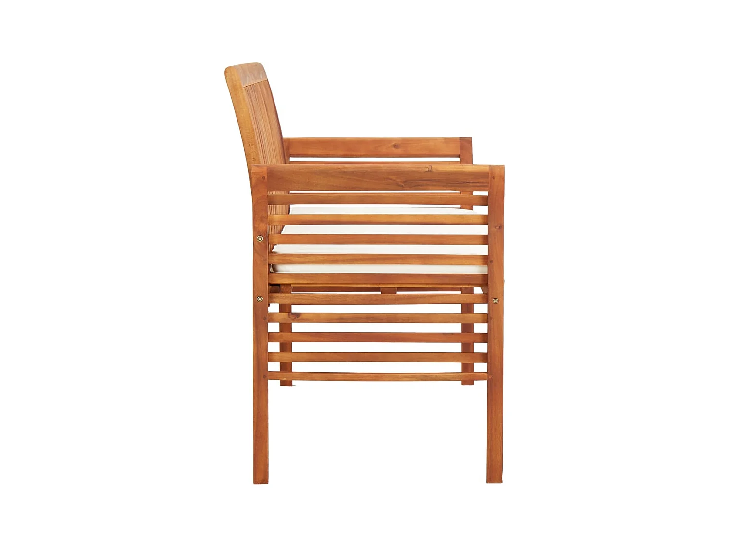 Banco de jardim 3 lugares com almofadão 150 cm acácia maciça