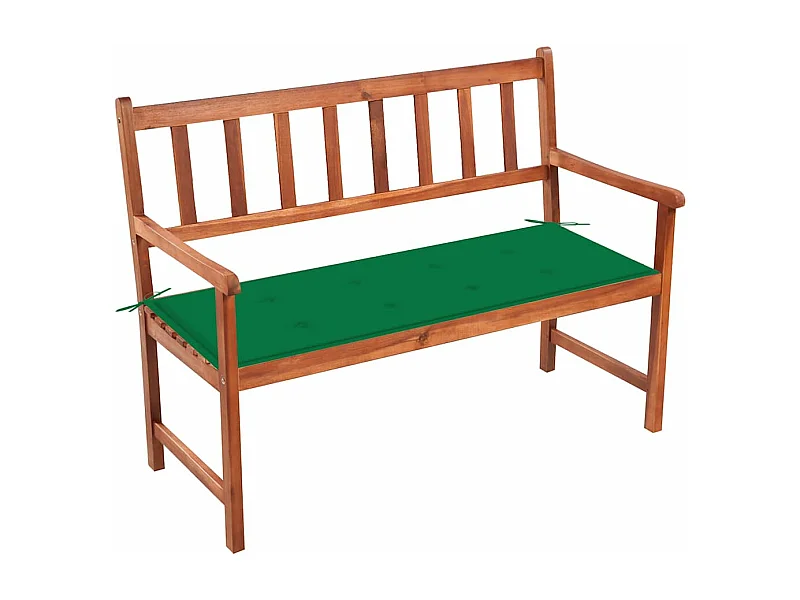 Banc de jardin avec coussin 120 cm Bois d'acacia massif
