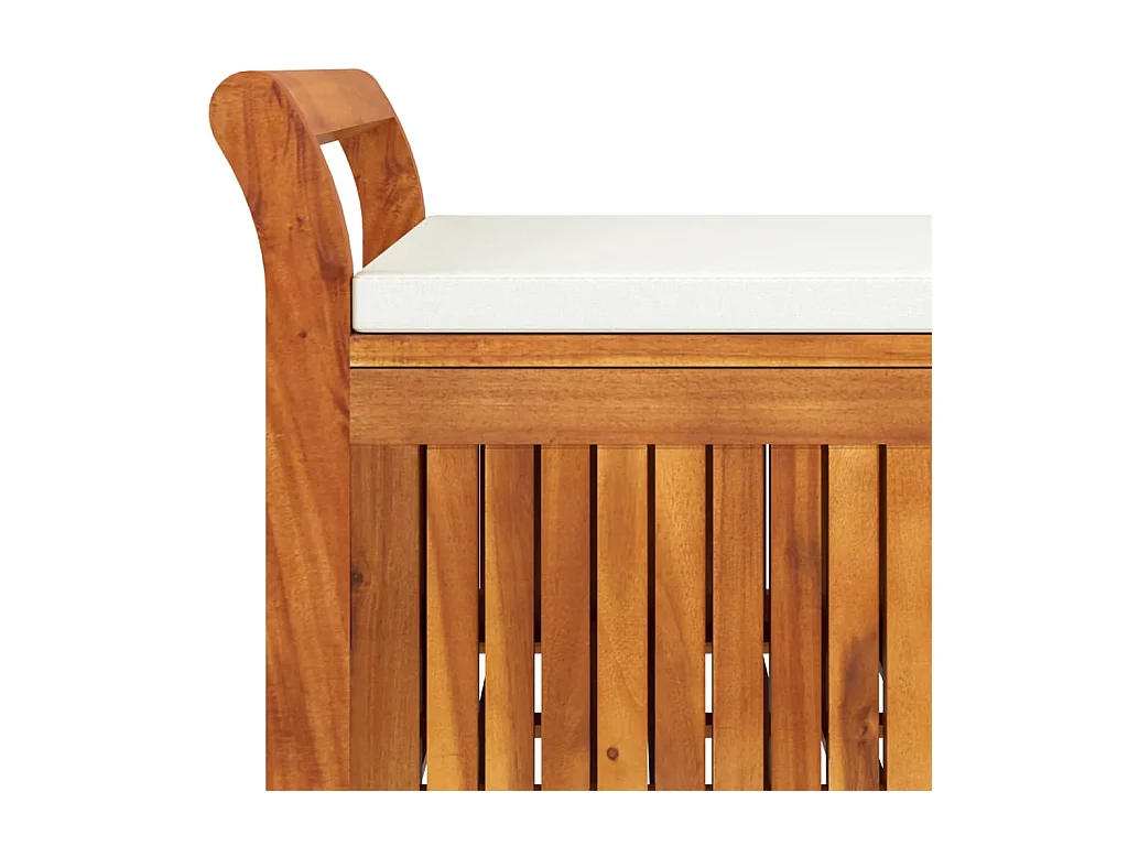 Banc de rangement de jardin avec coussin 126 cm Bois d'acacia