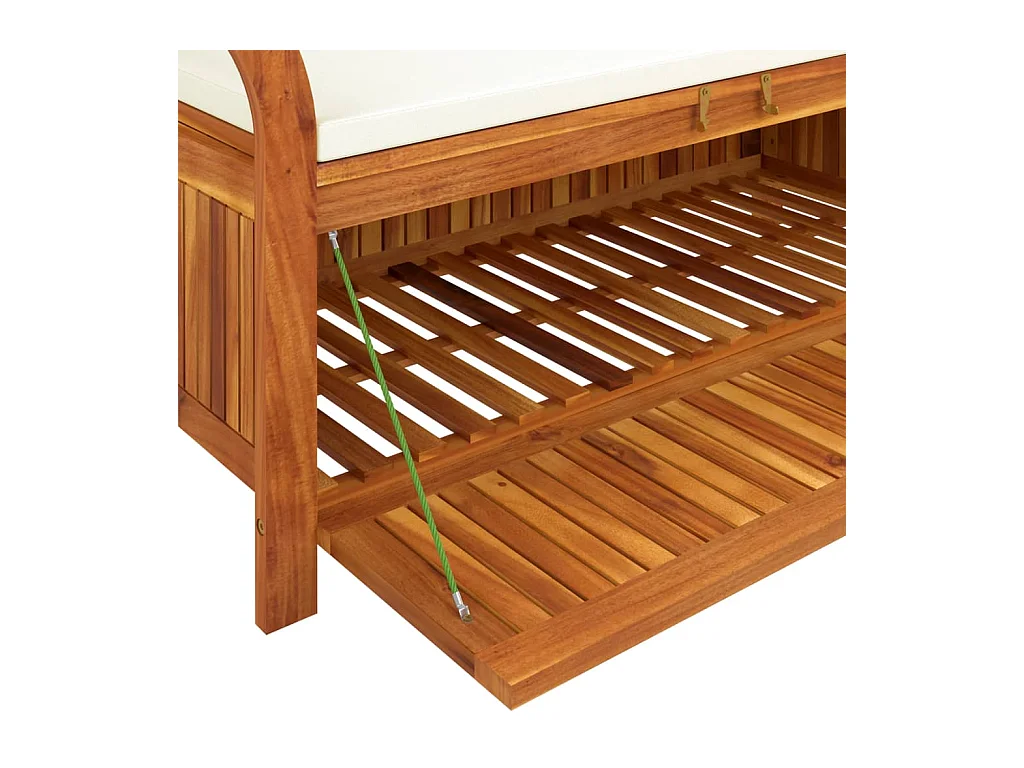 Banc de rangement de jardin avec coussin 126 cm Bois d'acacia