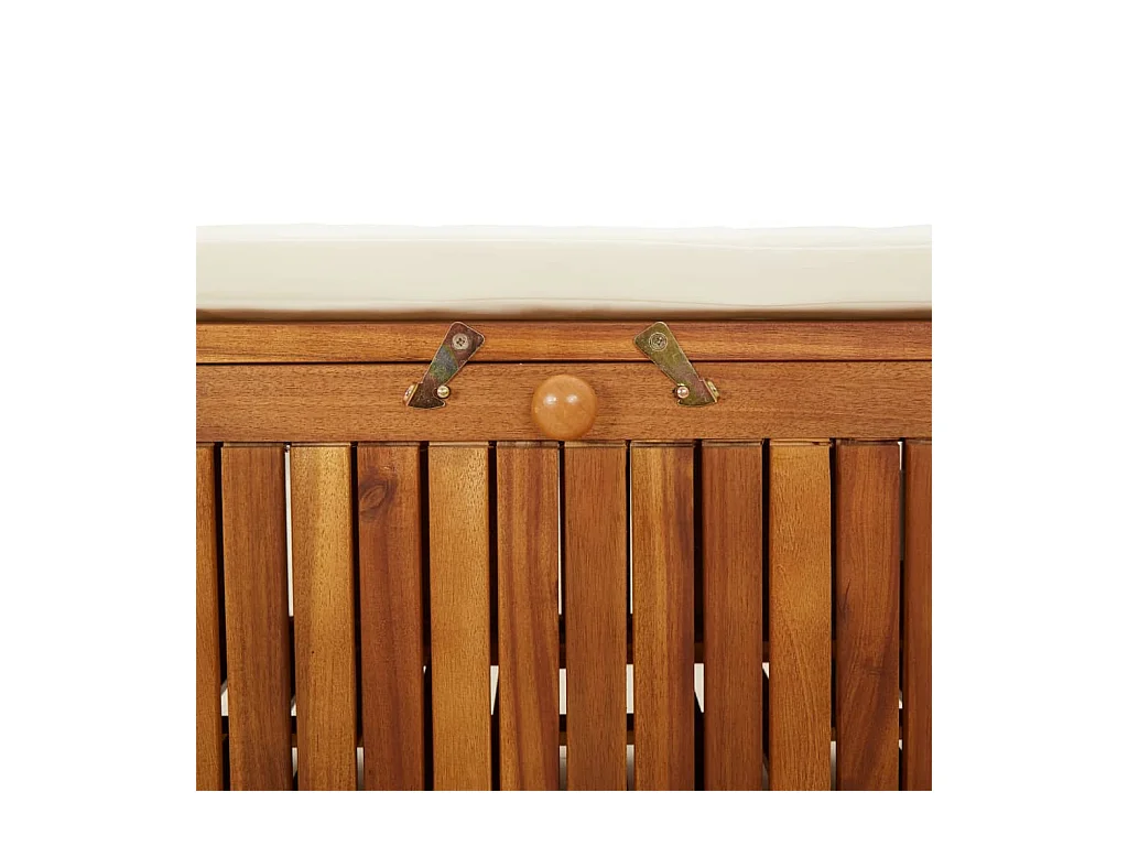 Banc de rangement de jardin avec coussin 126 cm Bois d'acacia