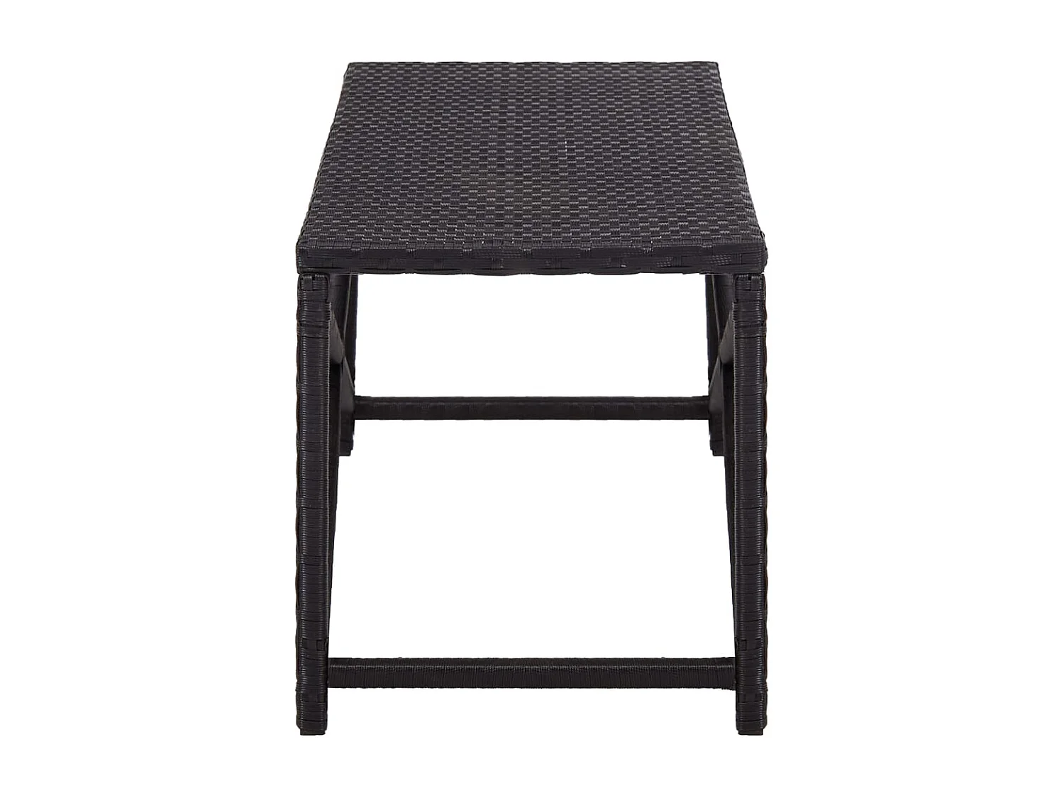 Banco de jardín de ratán sintético negro 120 cm