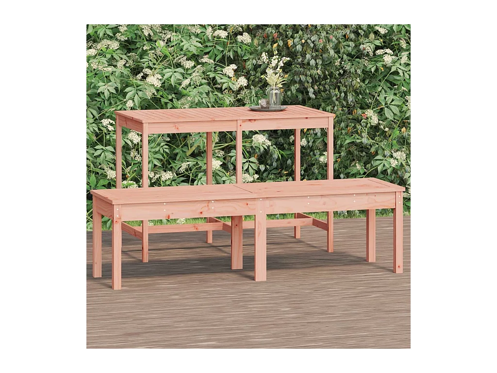 Banco de jardín 2 plazas madera maciza douglas 159,5x44x45 cm