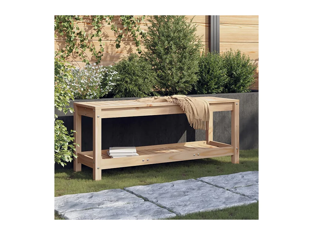Banc de jardin 108x35x45 cm bois massif de pin