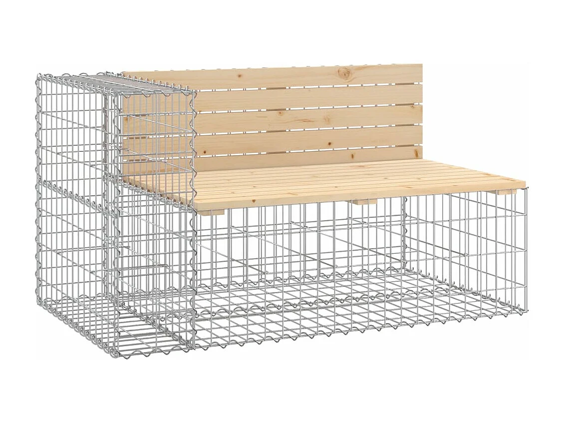 Banco de jardim com design gabião 244x71x65,5 cm pinho maciço