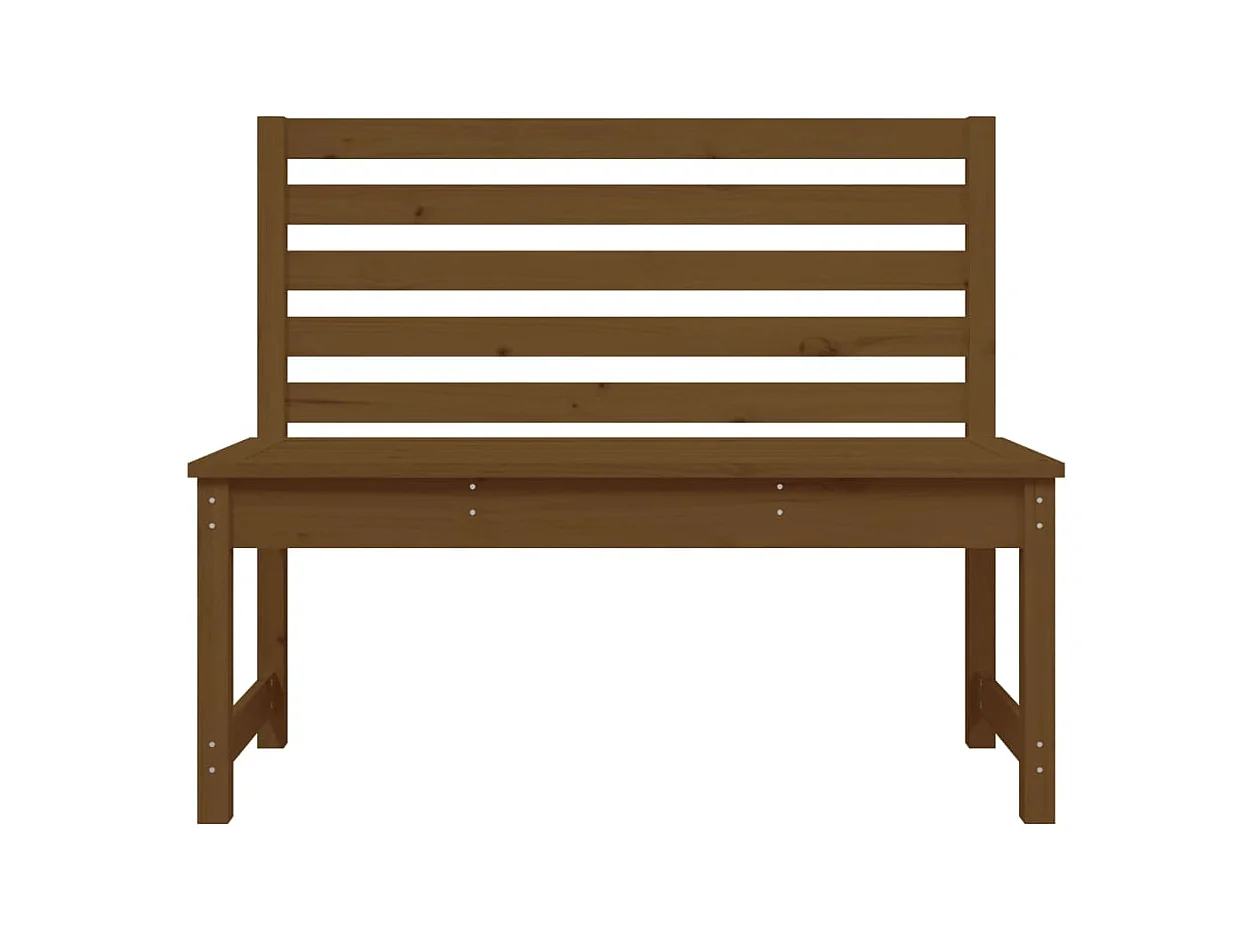 Banc de jardin marron miel 109 cm bois de pin massif