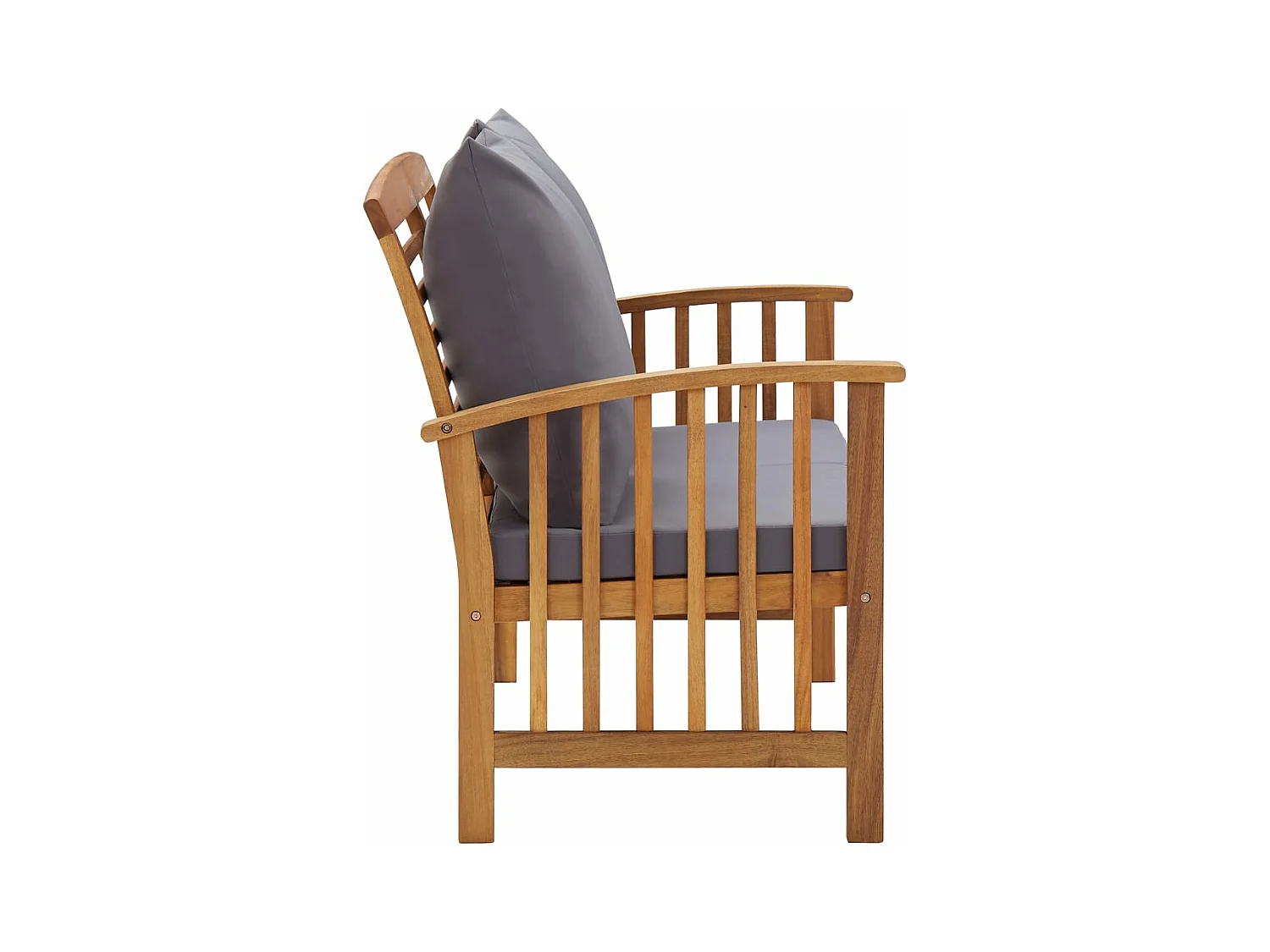 Banco de jardim com almofadões 119 cm madeira de acácia maciça