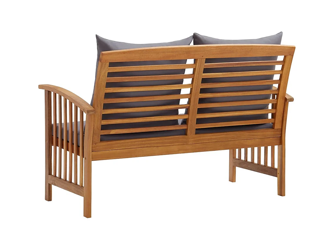 Banco de jardim com almofadões 119 cm madeira de acácia maciça