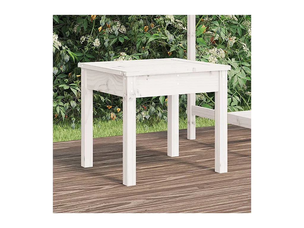 Banco de jardín madera maciza pino blanco 50x44x45 cm