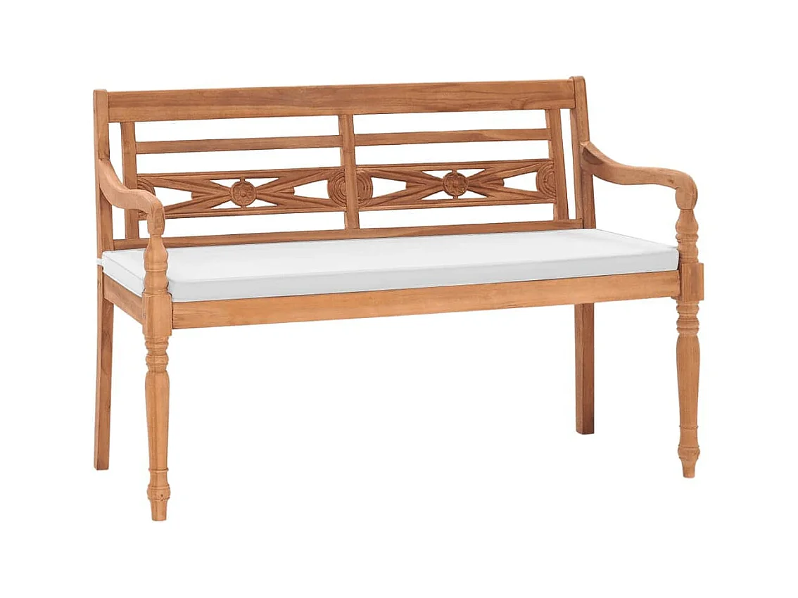 Banc Batavia avec coussins 120 cm Teck