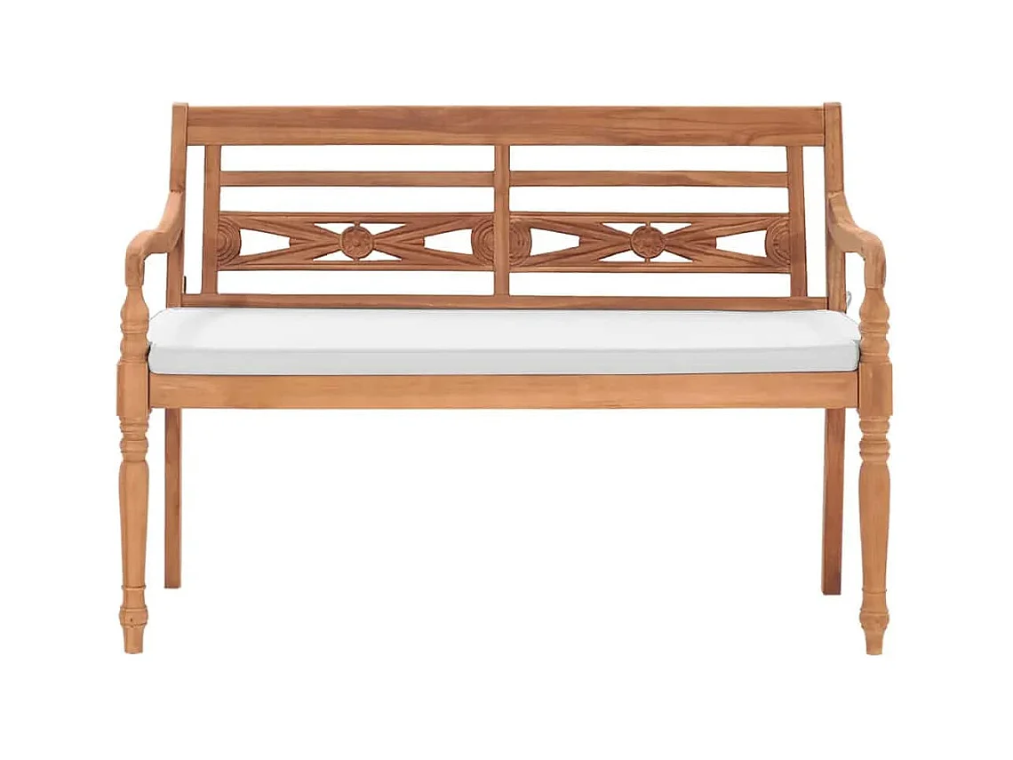 Banc Batavia avec coussins 120 cm Teck