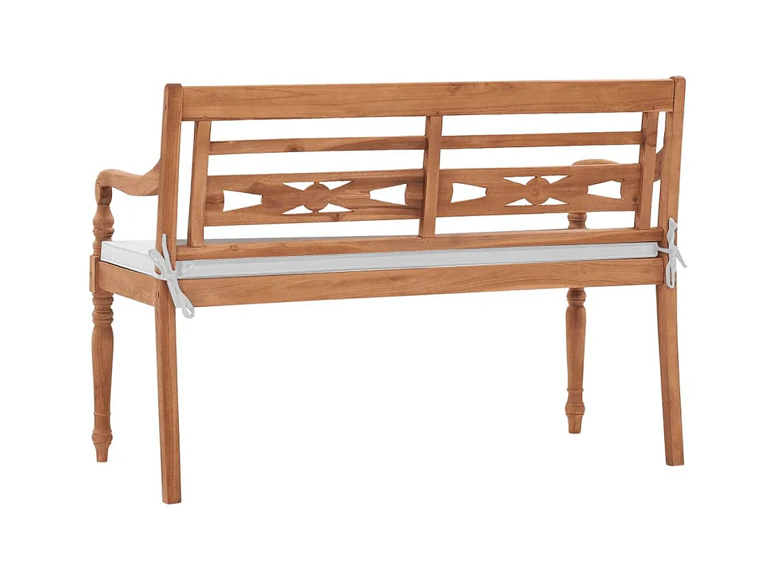 Banc Batavia avec coussins 120 cm Teck