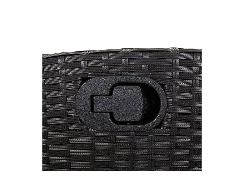 Banc inclinable de jardin avec coussins noir résine tressée