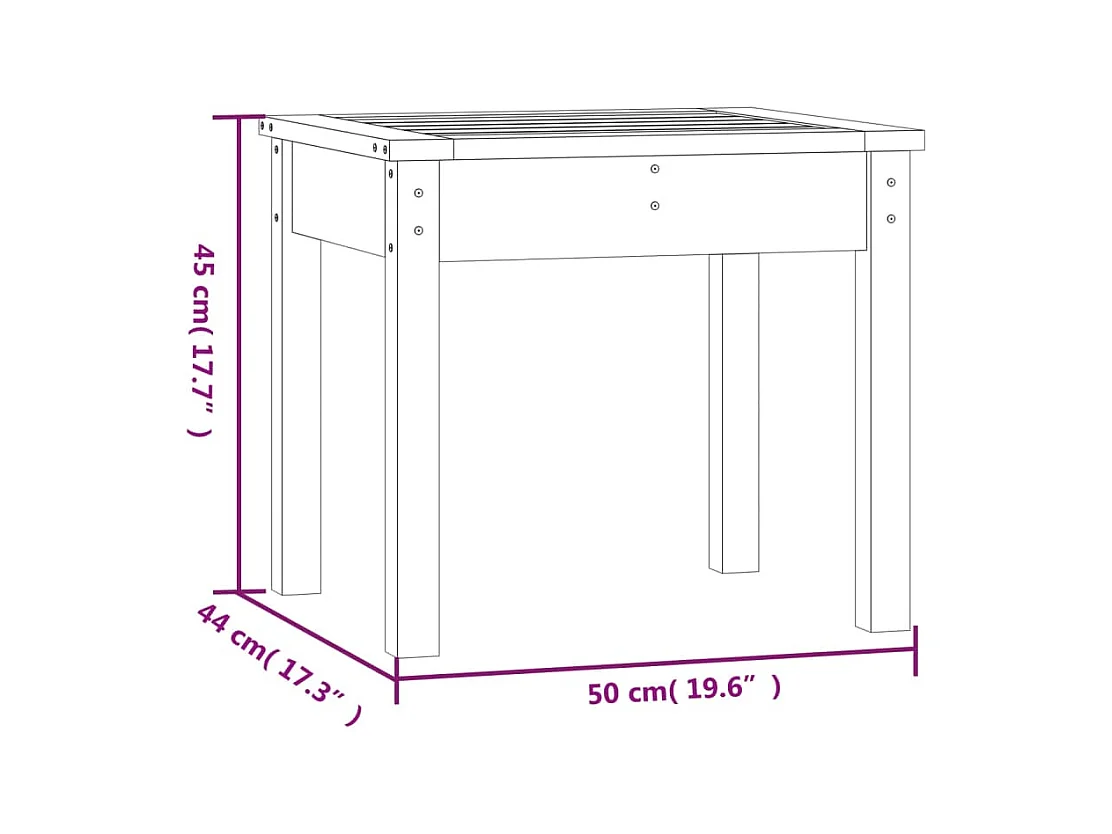 Banc de jardin 50x44x45 cm bois massif de pin