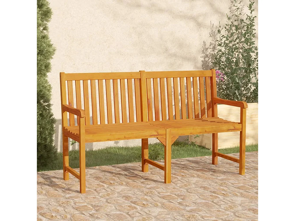 Banco de jardín 150 cm madera maciza de acacia