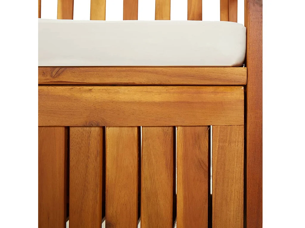 Banc de rangement avec coussin 148 cm Bois d'acacia solide