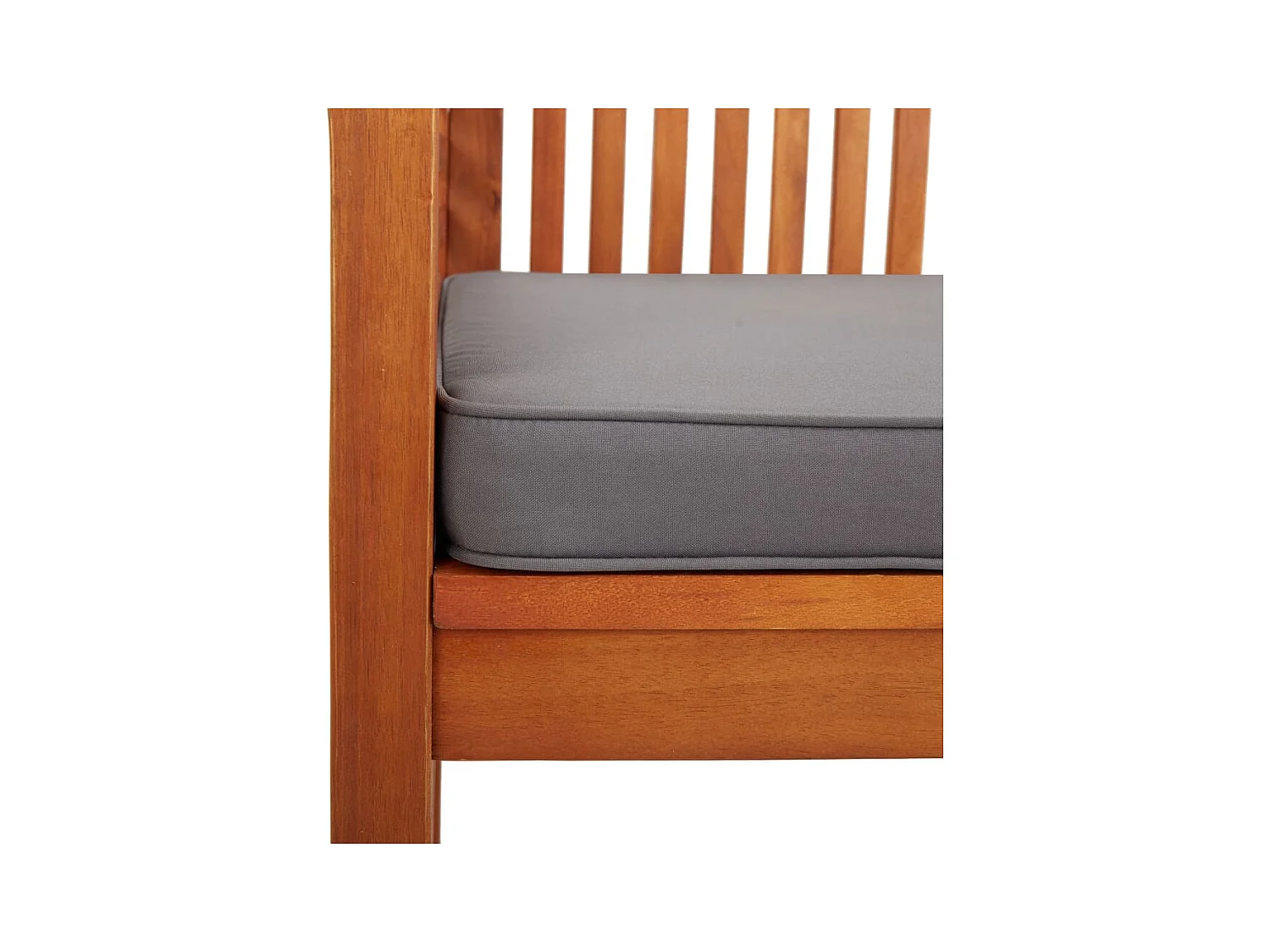 Banco de jardín 2 plazas con cojín madera maciza acacia 120 cm