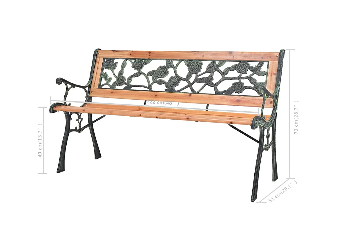 Banc de jardin 122 cm Bois