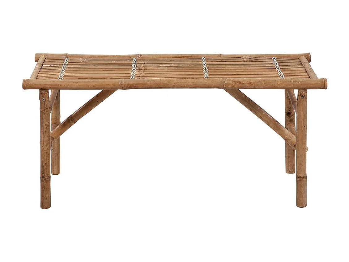 Banc de jardin pliable avec coussin 118 cm Bambou