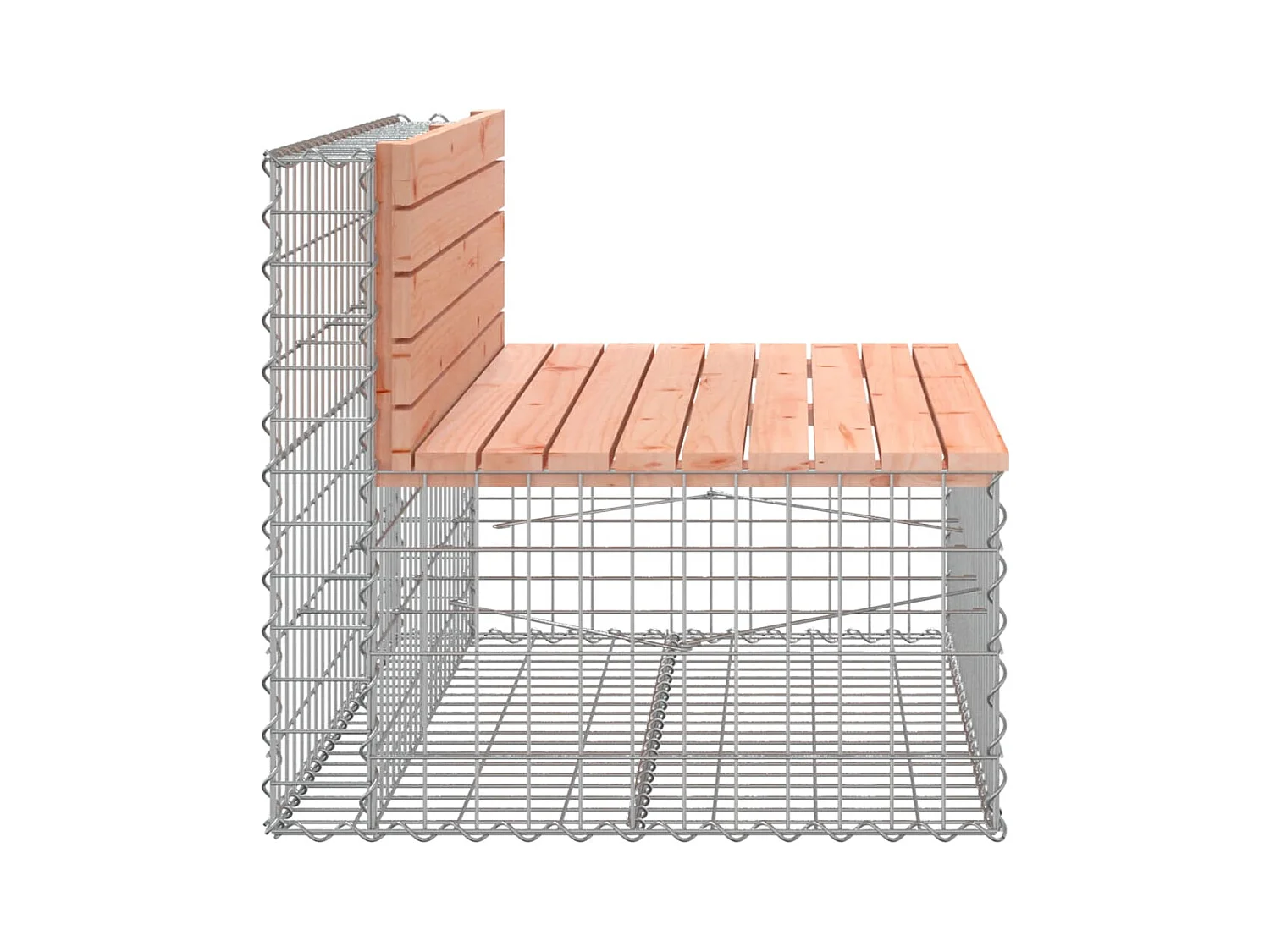 Banc de jardin design gabion 103x70x65cm bois massif de douglas