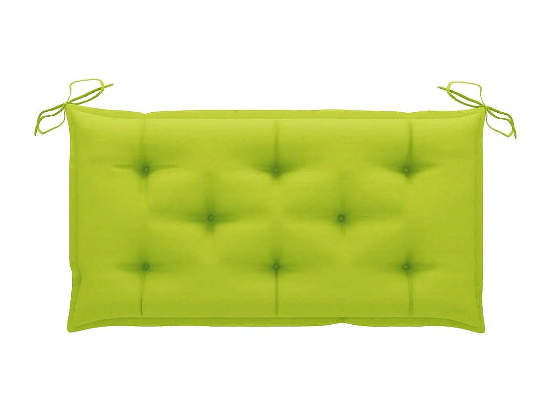 Banc de jardin avec coussin vert vif 112 cm Bois de teck massif