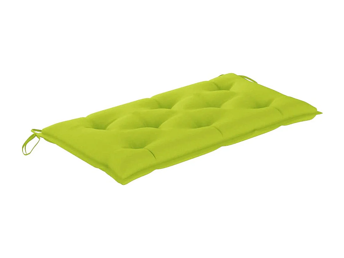 Banc de jardin avec coussin vert vif 112 cm Bois de teck massif