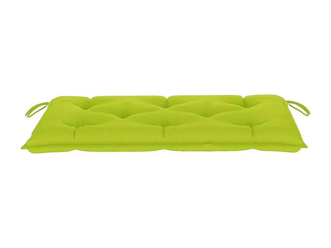 Banc de jardin avec coussin vert vif 112 cm Bois de teck massif
