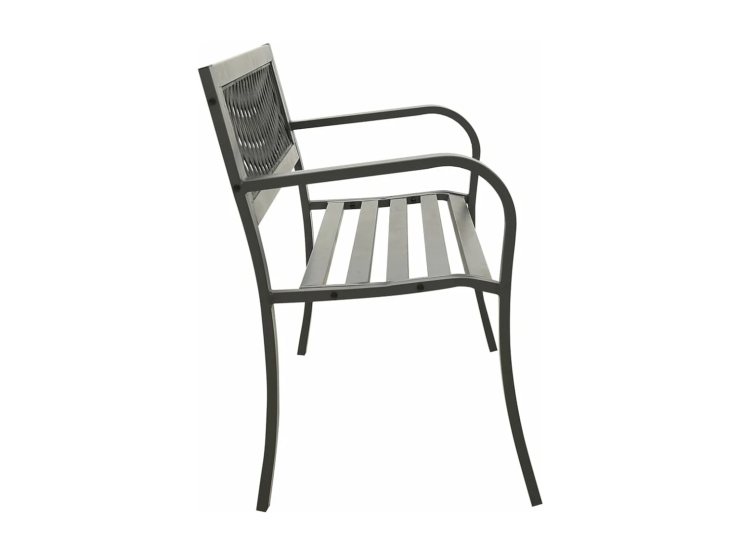 Banco de jardín de acero gris 125 cm