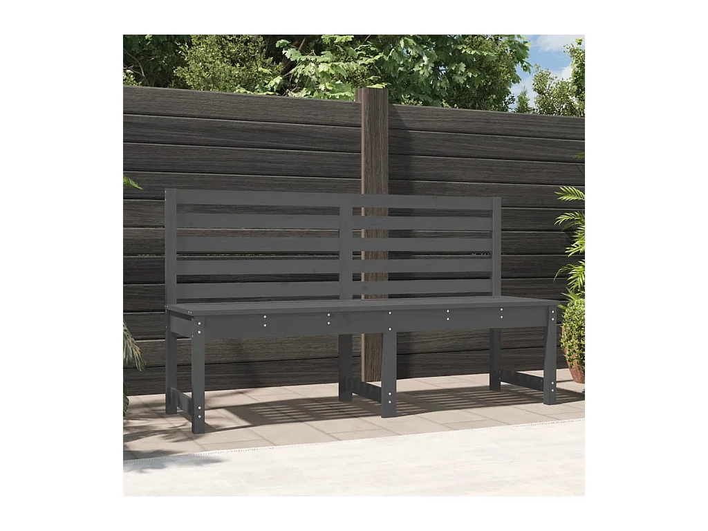 Banc de jardin gris 157,5 cm bois massif de pin