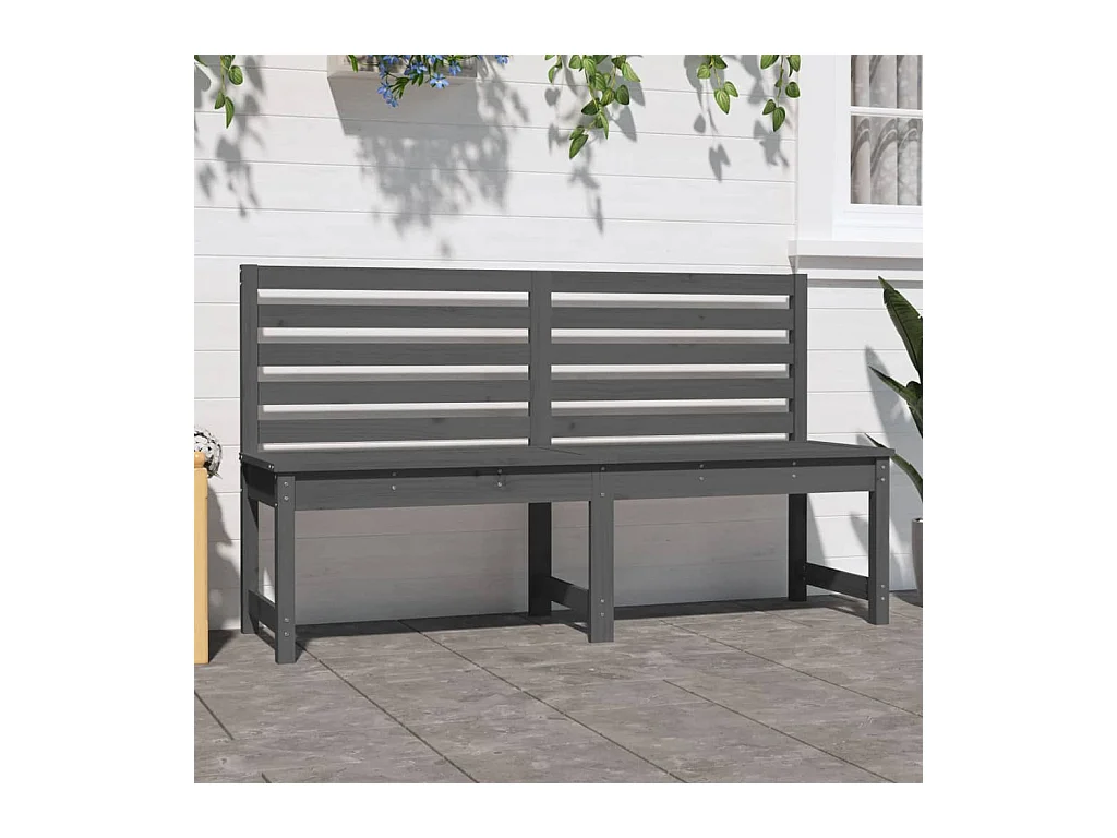 Banc de jardin gris 157,5 cm bois massif de pin